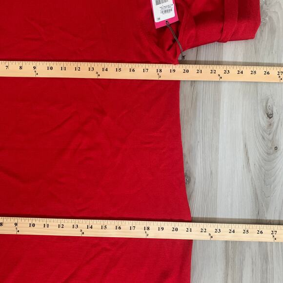 Vince Camuto Balloon Sleeve Sweater Dress Large Women's Red Knitted Round Neck - Picture 4 of 14
